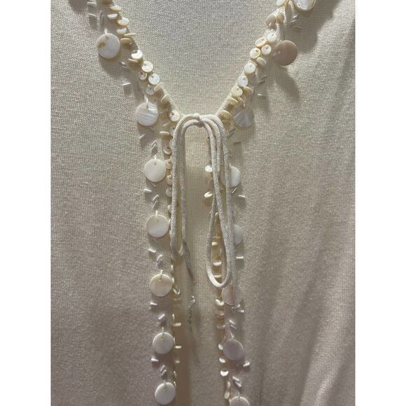Gauge & Cable Cream Tank Cardigan Sweater Shell Tie Front Size S - Picture 4 of 8